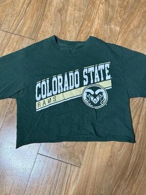 Colorado State Rams Green Cropped Tee - Women's Short Sleeve